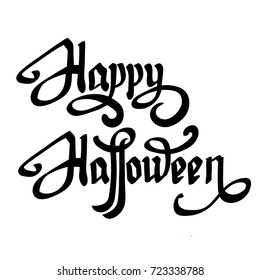 Happy Halloween vector lettering. Holiday calligraphy. Isolated illustration.