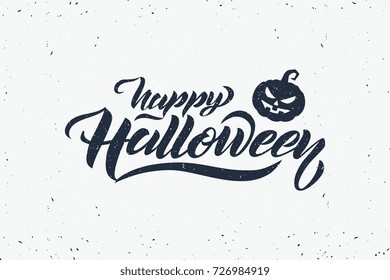 Happy Halloween vector lettering. Holiday typography vector for banner. Happy Halloween poster, greeting card, party invitation. Vector illustration. 
