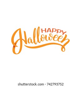 Happy Halloween vector lettering. Holiday calligraphy for banner, poster, greeting card, party invitation. Isolated illustration.