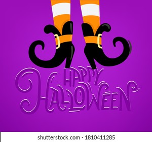 Happy Halloween vector lettering inscription 