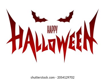 Happy Halloween vector lettering isolated on white background
