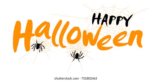 Happy Halloween vector. Lettering, web for banner, poster, greeting card, party invitation