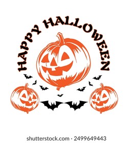 happy halloween vector logo design art