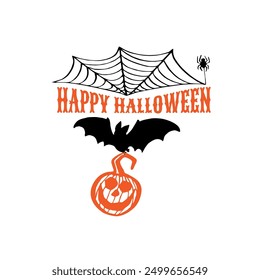 fröhliches halloween vektor logo design art