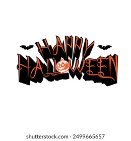 happy halloween vector logo design art