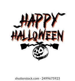 happy halloween vector logo design art