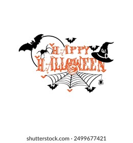 happy halloween vector logo design art