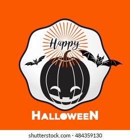 Happy Halloween vector logo icon design