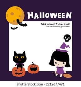 Happy Halloween Vector. magic elements. Pumpkins, ghost, skull, black cat. illustration in flat cartoon style.