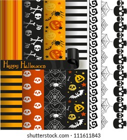 Happy Halloween vector paper and lace for scrapbook