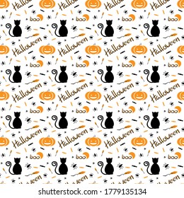 Happy Halloween vector pattern. Vector set illustration. Background for your design