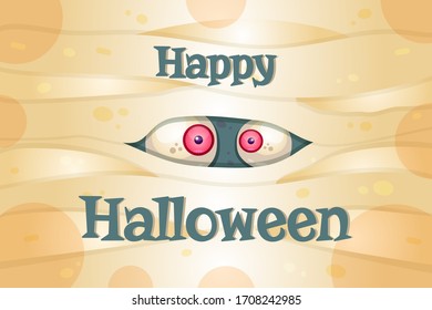 Happy Halloween vector postcard template. Traditional autumn holiday. Spooky party celebrations