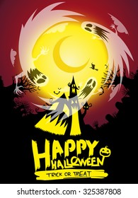 Happy halloween vector poster