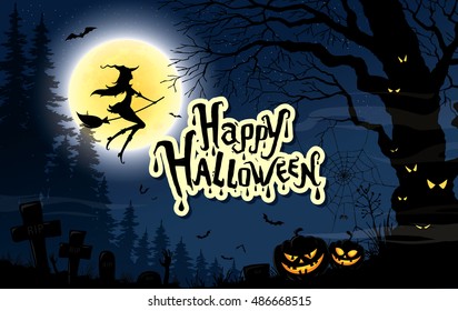Happy halloween. Vector poster