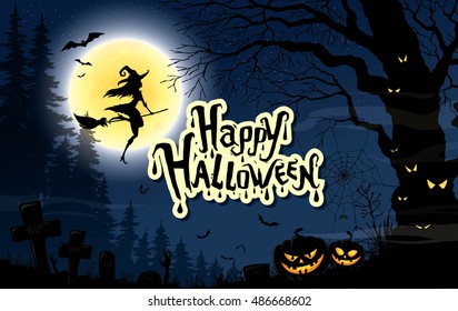 Happy halloween. Vector poster