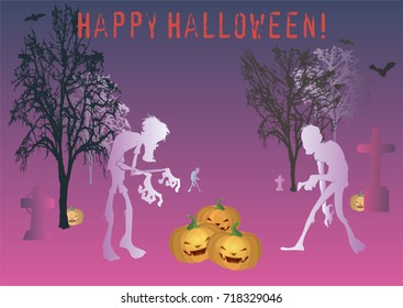 Happy Halloween. Vector poster for Halloween.
