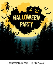 Happy halloween vector poster, halloween banner, halloween background, halloween party, vector illustration.