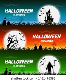 Happy halloween vector poster, halloween banner, halloween background, halloween party, vector illustration, eps10