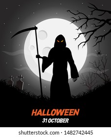 Happy halloween vector poster, halloween banner, halloween background, halloween party, vector illustration, eps10