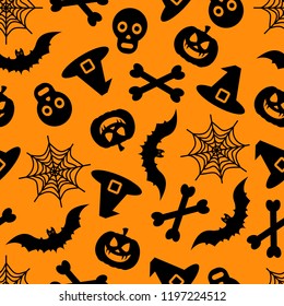 Happy Halloween vector seamless pattern for background