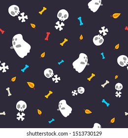 Happy halloween vector seamless pattern.