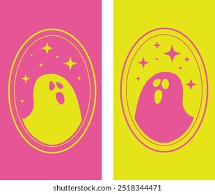 Happy Halloween vector set, Ghosts. Halloween concept. Vector illustration. Trick or Treats. Spooky ghosts set