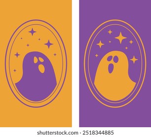 Feliz conjunto de vetor de Halloween, Fantasmas. Conceito de Halloween. Ilustração vetorial. Truque ou Doces. Fantasmas assustadores definidos