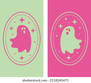 Happy Halloween vector set, Ghosts. Halloween concept. Vector illustration. Trendy background. Spooky ghosts set