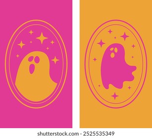 Happy Halloween vector set, Ghosts. Halloween concept. Vector illustration. Trendy background. Spooky ghosts set	