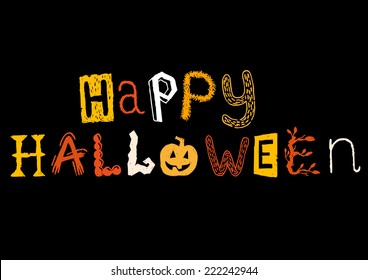 Happy Halloween vector sign.