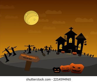 Feliz silueta vectorial de Halloween para el fondo o etc