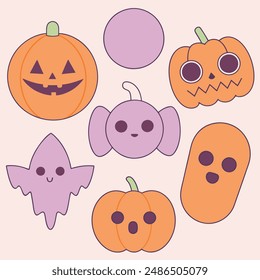 Happy Halloween Vector, silhouette collection, Halloween elements set, party, illustration, art, kids, pumpkin, scary and boo