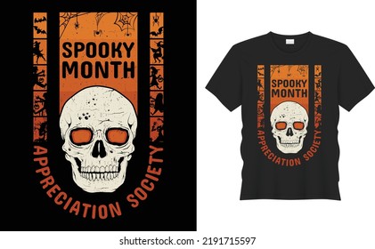 Happy Halloween Vector template Graphic T-Shirt design.  Spooky month. Eye catching, devil skull poster banner, Print item, Holiday scary clown costumes and decorations for men, women, and children