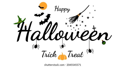 Happy Halloween vector text banner background design