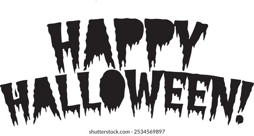 Feliz vetor de texto de Halloween banner em um fundo transparente