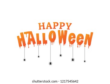 Happy Halloween Vector Text Illustration Background