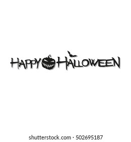 Happy halloween vector text. Halloween lettering. Happy halloween illustration. Halloween. Happy halloween text on white background.