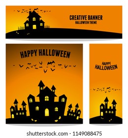 
happy halloween vector, halloween theme set for header, web, background, banner and portrait banner etc