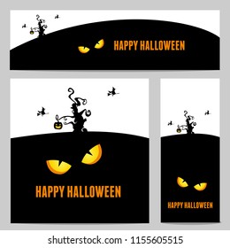 happy halloween vector, halloween theme set for header, web, background, banner and portrait banner etc