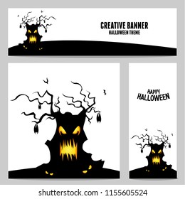 happy halloween vector, halloween theme set for header, web, background, banner and portrait banner etc