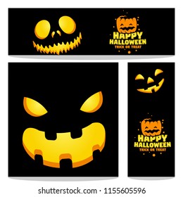 happy halloween vector, halloween theme set for header, web, background, banner and portrait banner etc