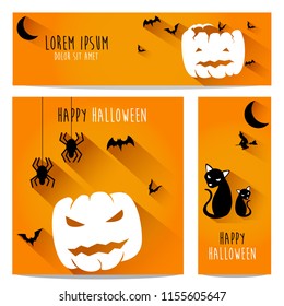 happy halloween vector, halloween theme set for header, web, background, banner and portrait banner etc