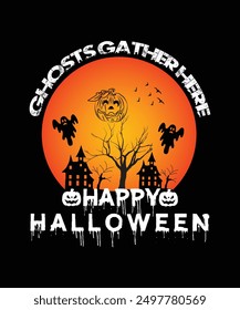 Happy Halloween Vector T-Shirt Design, Template