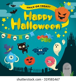 Happy Halloween Vector,illustration.