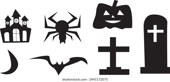 Happy Halloween Vectors icons for print and banners for websites and videos