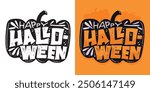 Happy Halloween vibe. Cute hand drawn doodle lettering quote. Lettering for t-shirt design, mug print, bag print, clothes fashion. 100% hand drawn vector image.
