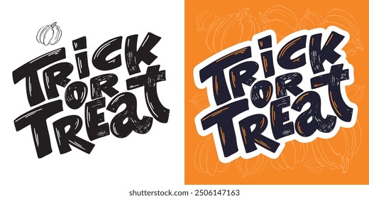 Feliz Halloween. Linda cita de letras de doodle dibujadas a mano. Letras para el diseño de la camiseta, impresión de la taza, impresión del bolso, moda de la ropa. Imagen de Vector 100% dibujado a mano.