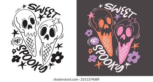 Feliz Halloween. Linda cita de letras de doodle dibujadas a mano. Letras para el diseño de la camiseta, impresión de la taza, impresión del bolso, moda de la ropa. Imagen de Vector 100% dibujado a mano.