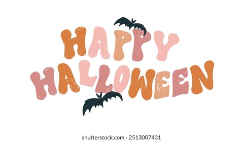 Feliz Halloween. Linda cita de letras de doodle dibujadas a mano. Letras para el diseño de la camiseta, impresión de la taza, impresión del bolso, moda de la ropa. Imagen de Vector 100% dibujado a mano.