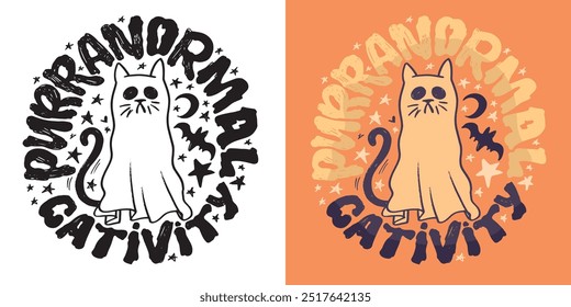 Feliz Halloween. Linda cita de letras de doodle dibujadas a mano. Letras para el diseño de la camiseta, impresión de la taza, impresión del bolso, moda de la ropa. Imagen de Vector 100% dibujado a mano.